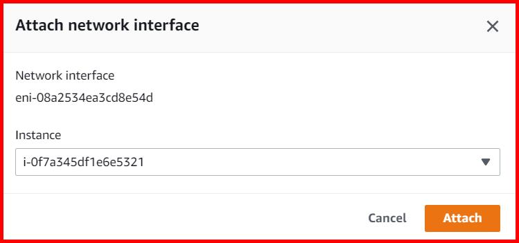 Picture showing a popup window for selecting the EC2 instance